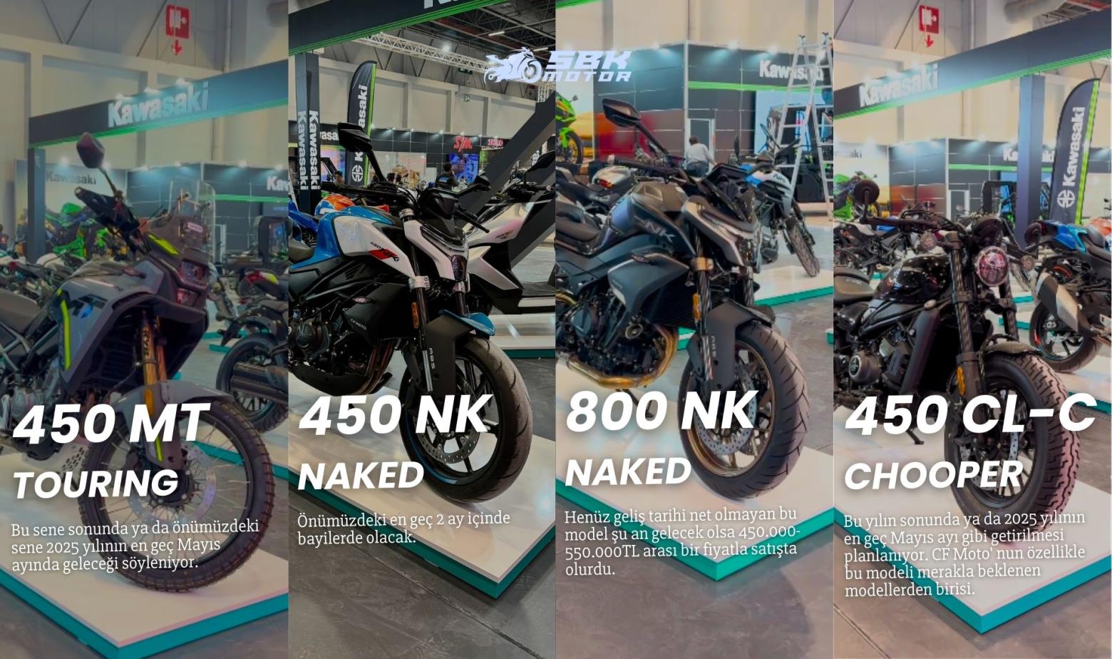 I modelli nuovi di CF MOTO sono stati presentati alla Fiera Motobike 2024 | 450NK, 450MT, 450CL-C, 800NK Alla fiera Motobike 2024, con vecchi e nuovi marchi, non riusciamo più a stare al passo con le novità. A parte i marchi che, probabilmente soddisfatti dei guadagni, non si sono nemmeno degnati di partecipare alla fiera dicendo "vendiamo già in questo paese", ci sono anche marchi che, pur ottenendo ottimi risultati di vendita nel nostro paese, sono venuti alla fiera dicendo "guardate, con i nostri nuovi modelli, continuiamo a fare grandi cose qui". Uno di questi marchi è stato CF Moto, che negli ultimi anni ha continuato a crescere anno dopo anno...