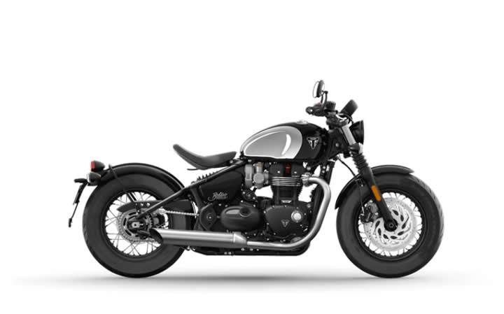TRIUMPH BONNEVILLE BOBBER CHROME EDITION  Modello della Moto Caratteristiche: Coppia:106nm., Potenza:78hp, Peso:251, Velocità Massima:170, Capacità del Serbatoio: 12, Consumo di Combustibile: 4.6, Numero di Cilindri:1, Numero di Valvole: 8