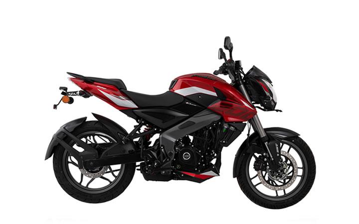 Bajaj Pulsar NS 200 UG Modello di motocicletta Specifiche: Coppia:18.7nm., Potenza:24.5hp, Peso:160, Velocità massima:145, Capacità serbatoio: 12, Consumo carburante: 2.9, Numero cilindri:1, Numero valvole: 4